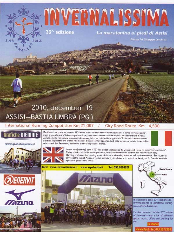INVERNALISSIMA gara internazionale di Mezza Maratona ai piedi di Assisi