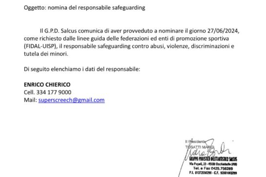 nomina del responsabile safeguarding